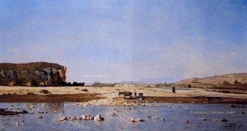 Scène sur le paysage de la Durance Paul Camille Guigou Paysage Peinture à l'huile